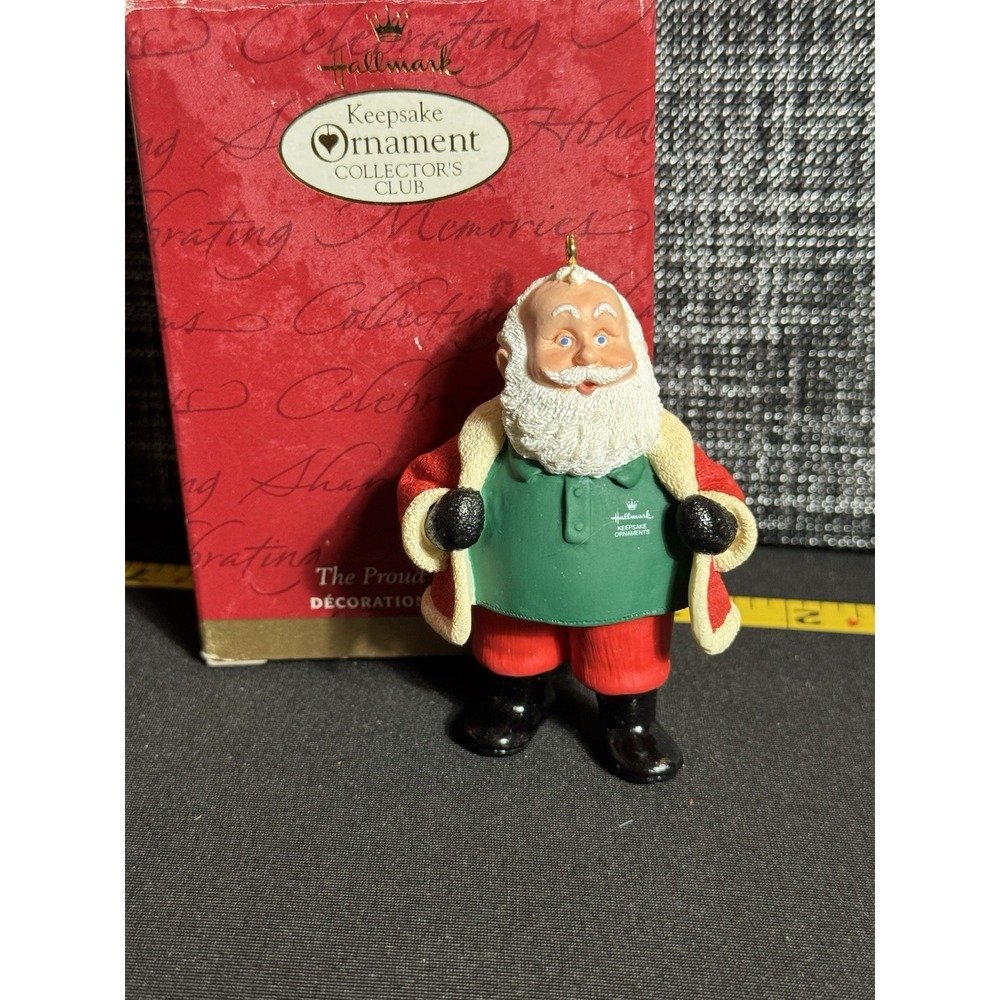 2000 KOCC HALLMARK THE PROUD COLLECTOR SANTA CHRISTMAS ORNAMENT